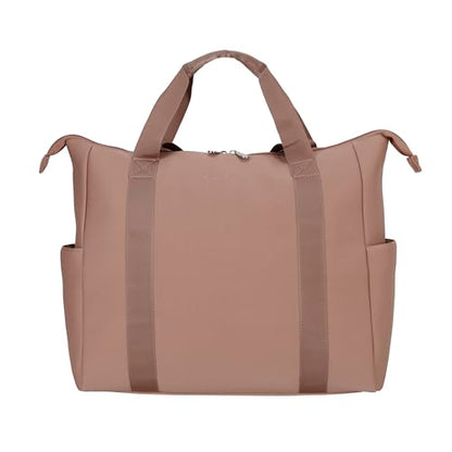 Jessica Simpson Countryside Travel Tote with Zipper Shoulder Carry On Work Bag for Women - color: Mocha Mousse