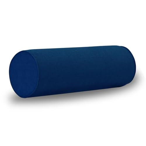Cylinder Round Memory Foam Support Pillows Cervical Neck Roll Pillow with Pillowcase Soft, Comfortable and Breathable for Sleeping, Chair, Car, Sofa，Travel (Navy Blue, 18X6) - color: Navy Blue, size: 18x6
