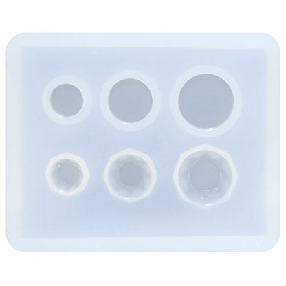 Mini Jewelry Cut Diamonds and Flat Round Resin Epoxy Silicone Mold - color: Clear