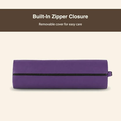 Massage Half Round Bolster Pillow 21.5" L X 6" W - color: English Violet, size: Small Half-round 612
