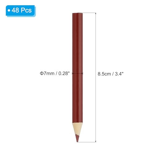 PATIKIL Reddish Brown Colored Pencils Set,48 Pcs Oil Color Pencils Wooden 3.5inch Coloring Drawing Half Pencils for Artists Art Painting - color: Reddish Brown