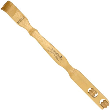 BambooMN 17 Inch Bamboo Wooden Back Scratcher Knobby Massage Roller Handle for Itching Stress Relief, 10 Units - size: 10 Units