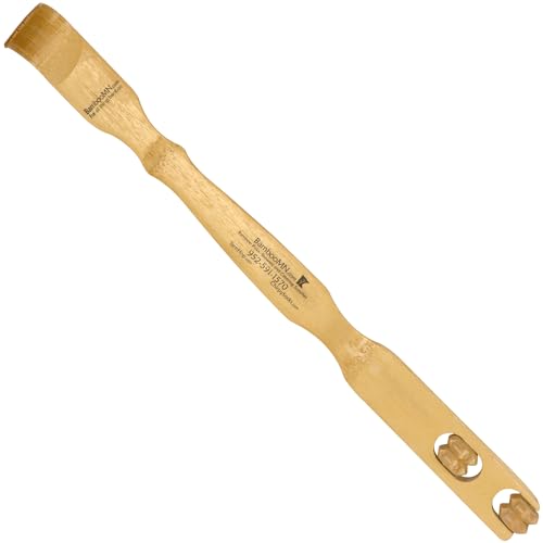 BambooMN 17 Inch Bamboo Wooden Back Scratcher Knobby Massage Roller Handle for Itching Stress Relief, 10 Units - size: 10 Units