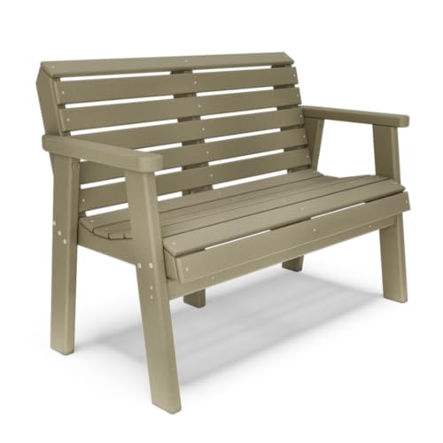 BY THE YARD 48" Garden Bench (Weathered Wood) - color: Weathered Wood