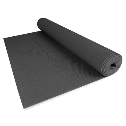 ProsourceFit 클래식 요가 매트 3 mm(1/8 인치) 두께, 엑스트라 롱 182.9 cm(72 인치) 경량 피트니스 매트, 미끄럼 방지 그립, 요가, 필라테스, 운동용 - color: 블랙.