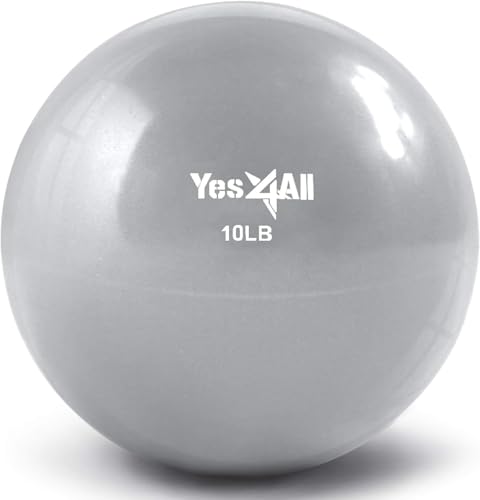 Yes4All Weighted Toning Balls for Exercise, Soft Medicine Balls for Exercise, Pilates, Yoga, Balance, Flexibility, 2-10lbs - color: Gray, style: A. Smooth