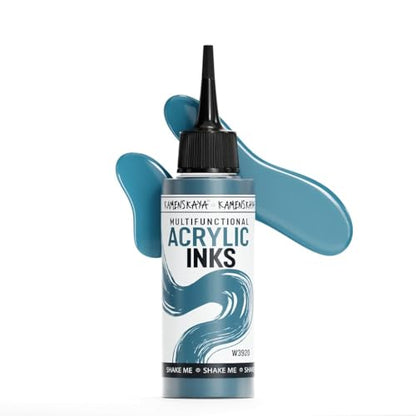Acrylic Inks for Artists - 'Deep Lake' Acrylic Ink, 3.38 Fl Oz (100 ml) | Highly Concentrated, Multifunctional Liquid Acrylic Paint - color: Deep Lake