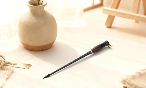 Wood Calligraphy Oblique Dip Pen Holder, Pen Handle Stand | Pen Handle with Removable Nib for English Calligraphy, Drawing, Comic, Black - color: Black