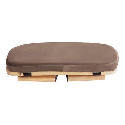 Meditation Bench, Folding Yoga Kneeling Stool, Portable Bamboo Prayer Cushion, Japanese Floor Chair (Brown) - color: Brown