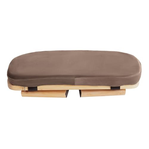 Bamboo Meditation Bench Folding Velvet Yoga Bench Prayer Bench for Kneeling at Home Meditation Seat Prayer Kneelers for Praying, 396.83lbs Load Capacity (Wood) - color: Wood