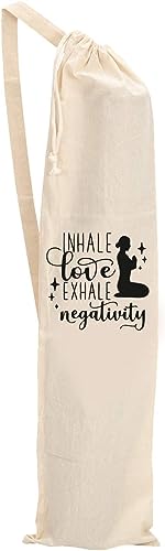 Mayatra's Organic Large Yoga Mat Tote Bag Cover -100% Cotton Lightweight,Washable Yoga Dust Bag With Adjustable Strap Unisex - color: Love