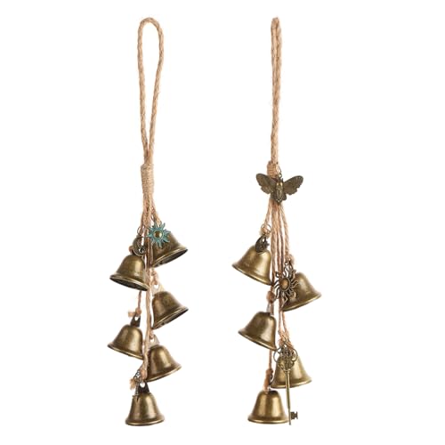 2 Pieces Witch Bells for Door Knob for Protection Handmade Decorative Door Hanging Bell Witch Wind Chimes for Boho Home Room Decor(Bees) - color: Bees