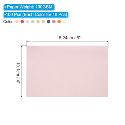 PATIKIL 100 Sheets Vellum Paper 4x6 10 Color | Vellum Paper Printable Translucent Paper 100GSM for Invitations Printing - color: 10 Color