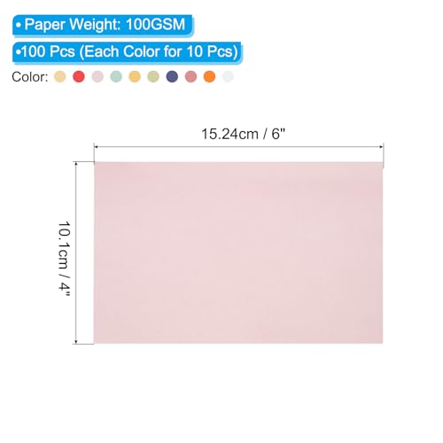 PATIKIL 100 Sheets Vellum Paper 4x6 10 Color | Vellum Paper Printable Translucent Paper 100GSM for Invitations Printing - color: 10 Color