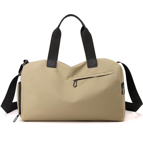 Handbag for Women Yoga Bag Large Capacity Yoga Pad Buckle with Shoe Compartment Water Bottle Sports Gym Bag Travel - color: B04-khaki