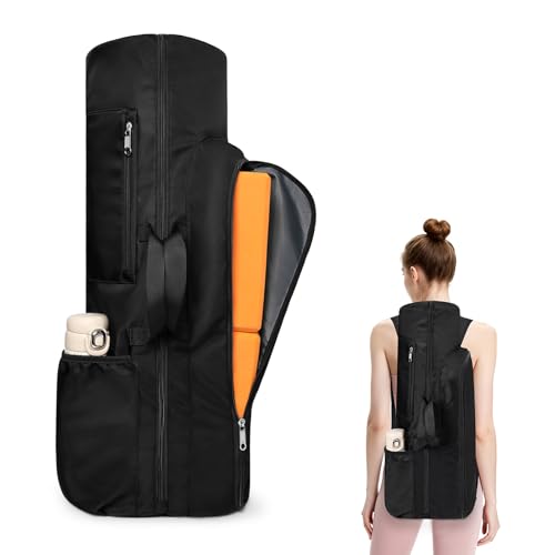 Yoga Mat Bag Backpack for Women and Men with Multi-Pockets for Mats Blocks and Accessories, Waterproof Yoga Mat Carrier Holder for Workouts, Gym, Pilates