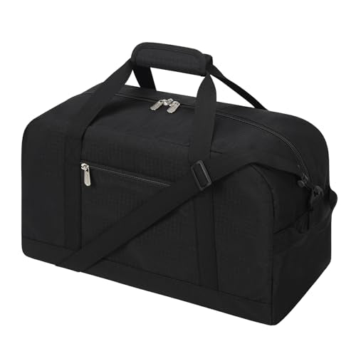 Apenze Small Gym Bag 18 inch Carry On Duffel Bag for Weekender Travel - Black - color: Black, size: 18inch