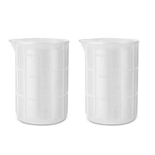 300ml Large Silicone Measuring Cups, 10 oz Epoxy Resin Mixing Cups, Jewelry Casting Molds, Acrylic Paint Pouring, Cup Making, Nonstick Reusable, Set of 2 - size: Large-300ml*2