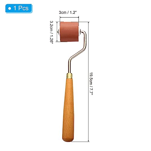 PATIKIL 1.2 Inch Rubber Roller Brayer, Anti Skid Hard Rubber Roller Tools for Wallpaper Art Craft Printing Printmaking Ink Stamping Tape Construction, Red - size: 1.2 Inch