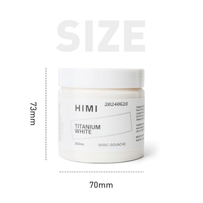 HIMI Gouache Refill Paints,White Color(200 ml Bottles), Non Toxic Paint for Canvas and Paper, Art Supplies for Professionals, Students(White)