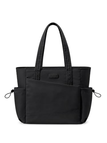 LOVEVOOK Travel Tote Bag for Women, Fits 15.6-Inch Laptop - color: Black, size: 17.3 inch