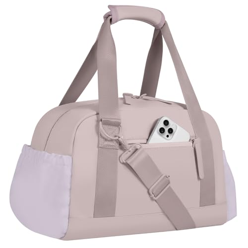 Mini Gym Bag for Women Girls Small Gym Tote Bag with Wet Compartment Waterproof Travel Duffle Bag Cute Workout Sport Bag - color: Purple-14in
