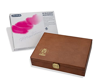 Schmincke Horadam Aquarell Premium 24 x 1/1 pans, 74524097 | watercolor wooden box, incl. porcelain palette and Onetz - style: 24 x 1/1 pans, Onetz