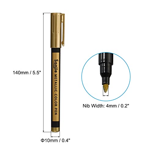 PATIKIL Metallic Marker Pens, 3 Pack Paint Pens Medium Point Colored Markers Art Marker Pen for DIY Craft Photo Album, Gold Tone - color: Gold Tone