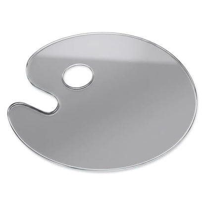 10x14 Inch Handy Oval Natural Grey Tempered Glass Palette | Durable Artist Paint Mixing Pallet for Oil, Acrylic, and Watercolor Painting
