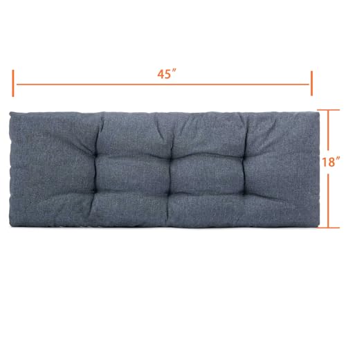 Non-Slip Tufted Bench Cushion - Thick & Durable Foam Seat Pad for Indoor Outdoor Furniture, Piano Bench, Porch Swing, Chair Cushion (Grey, 45x18 Inch (Pack of 1)) - color: Grey, size: 45x18 Inch (Pack of 1)