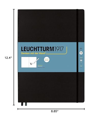 Leuchtturm1917 - Master A4 Hardcover Sketchbook (Black) - 112 Pages of 150g/m² Paper - color: Black, size: Master (A4+)