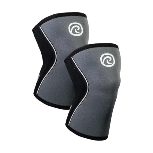 Rehband 5mm Knee Sleeves for Functional Training, Cross-Training & Powerlifting, Weightlifting Knee Support made of Neoprene, Unisex, Colour:Steel Grey - 1 Pair, Size:X-Small - color: Steel Grey - 1 Pair, size: X-Small