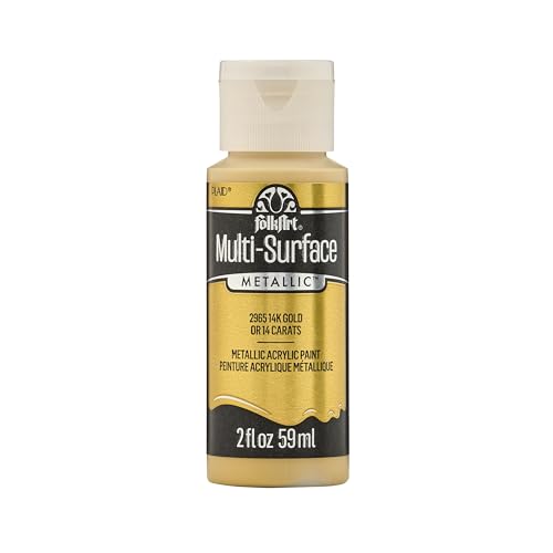 FolkArt multisurface metallic paint, 2 oz, Black Gold - color: Black Gold, size: 2 Fl Oz (Pack of 1)