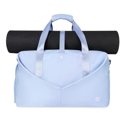 Ceneda 20" Gym Bag for Women with Wet Pocket & Shoe Compartment, Lightweight Duffel Waterproof Carry On Duffle for Travel, Yoga, Overnight (Light Blue) - color: Light Blue