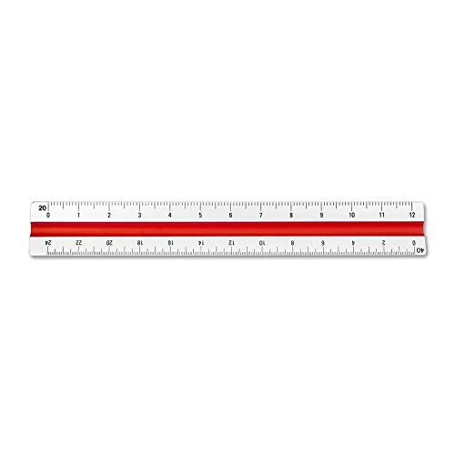 Alumicolor Aluminum Engineer Color-Coded Solid Drafting Scale, 6IN, Silver - size: 6IN, style: Engineer