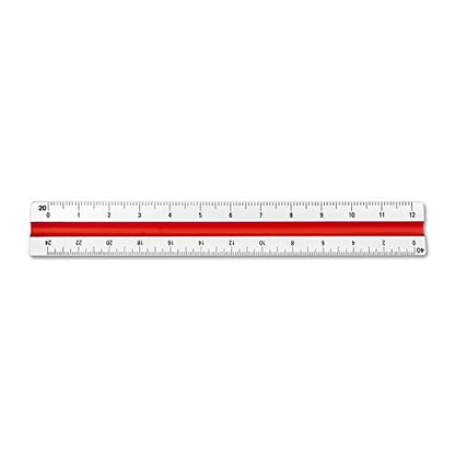 Alumicolor Aluminum Engineer Color-Coded Solid Drafting Scale, 6IN, Silver - size: 6IN, style: Engineer
