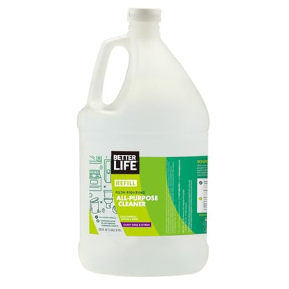 Better Life All Purpose Cleaner - Multipurpose Home and Kitchen Cleaning Spray for Glass, Countertops, Appliances, Upholstery & More - Multi-surface Spray Cleaner - 1 Gal Refill Clary Sage & Citrus - size: 128 Fl Oz (Pack of 1)