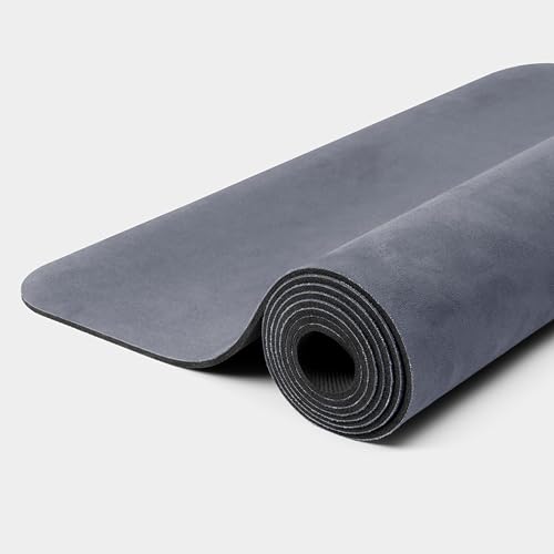 WeGym Yoga Mat, 4 mm Cushioned Non-Slip for Yoga, Pilates and Home Workouts - color: SU_Slate, style: Suede