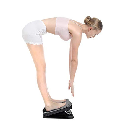Slant Board, Adjustable Incline Board and Calf Stretcher, Stretch Board for Stretching Tight Calves or Plantar Fasciitis，Foot Stool Adjustable Strength Training Equipment Leg Exercise Machines - color: Black