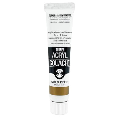 Turner Colour Works Acryl Gouache Artist Acrylic Paint - Single 20 ml Tube - Gold Deep - color: Gold Deep, size: 0.7 Fl Oz (Pack of 1)