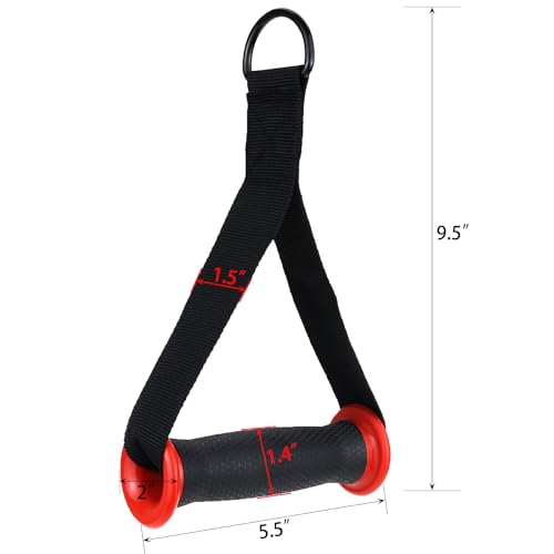 Resistance Band Handles, 2 Pack Heavy Duty Cable Machine Grips - color: Red