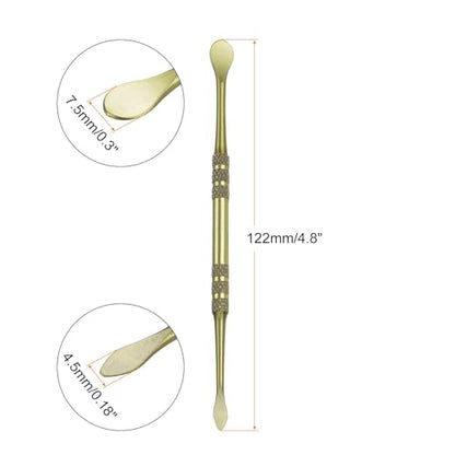 HARFINGTON 8 Pcs Wax Carving Tools 4.8" Double Ended Stainless Steel Wax & Clay Sculpting Wax Carvers Tools Modeling Spoon for Figures Clay Handmade Art Works, Blue Golden - color: Blue Golden