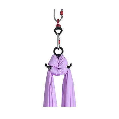 Durable Aerial Silks Starter Kit with 11-Yard Yoga Hammock & Hardware | Aerial Swing for Acrobatic Flying Yoga & All Levels, Aerial Rigging Point up to 14ft, Durable, Safe - color: Lavender