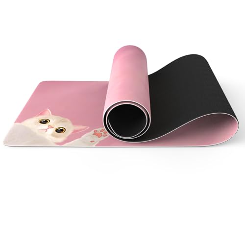 FOLAI Extra Thick Yoga Mat 6mm - color: pink cat