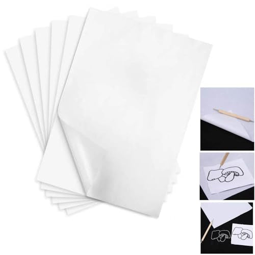 Yesallwas 50 Sheets White Carbon Transfer Paper Tracing Copy Paper, Idea for Wood/Paper/Canvas and Other Art Surfaces Tracing Copy(A4/8.3 x 11.5 Inches) - color: A4 White