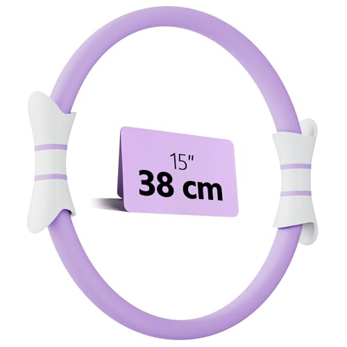 14" Pilates Ring - Magic Circle for Inner Thigh, Arm & Core Toning | Anti-Bend Foam Handles | Home Fitness Gear for Women