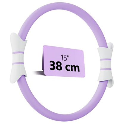 14" Pilates Ring - Magic Circle for Inner Thigh, Arm & Core Toning | Anti-Bend Foam Handles | Home Fitness Gear for Women