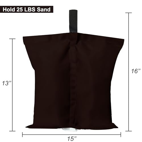 ABCCANOPY Canopy Weights 120 LBS Tent Sand Bags,4-Pack Brown(No Sand) - color: Brown, size: 120 LBS
