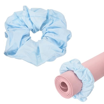 Yoga Mat Scrunchy, Durable & Elastic Fabric Yoga Mat Strap Band - color: Light Blue
