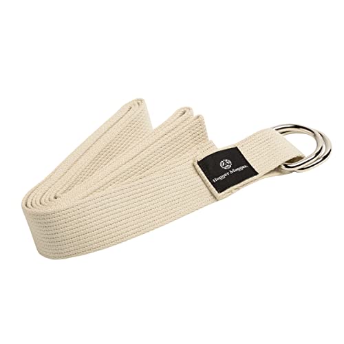 Hugger Mugger D-Ring Cotton Yoga Strap - Super Strong Cotton, Metal D-Ring Buckle, Multiple Lengths Available - color: Natural, size: 10 ft.
